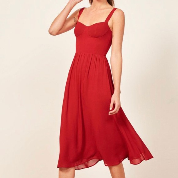 Reformation Dresses & Skirts - Reformation “Hera” midi dress in Lipstick